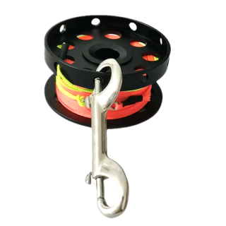 Leoben Carrete spool 30m y centro giratorio 8cm - Negro