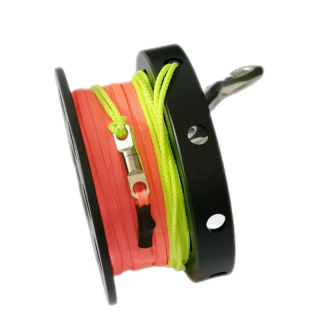 Leoben Carrete spool 30m y centro giratorio 8cm - Negro