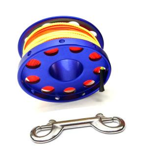 Leoben Spool de 8cm con 30m de hilo y mosqueton Azul